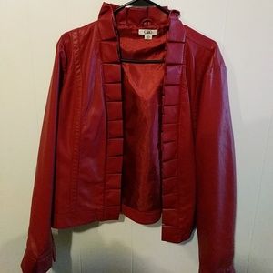 Red leather jacket