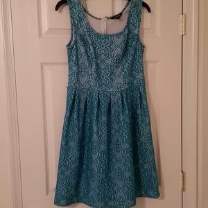 Blue and white dress