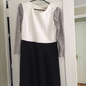 White, gray and black loft dress