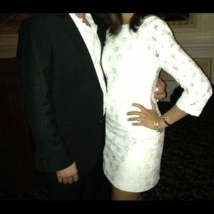 DVF Off white lace dress