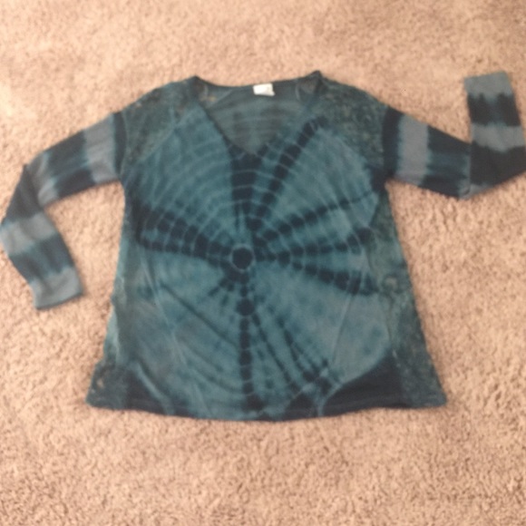 XS teal long sleeve top