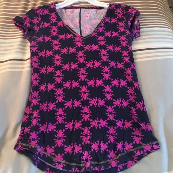 Lilly Pulitzer Navy & purple frog tee