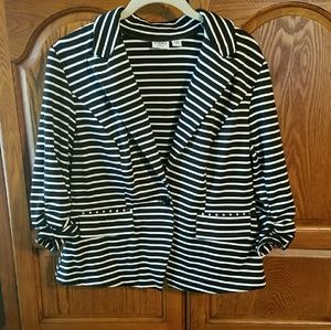 Black and white striped blazer