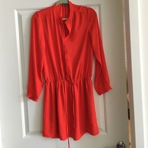 Fleur bleue dress in bright orange red