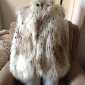Faux fur vest. Beautifully lined. Large. FAB!!