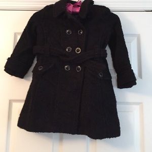 GAPKids black boucle pea coat  Sz 4-5