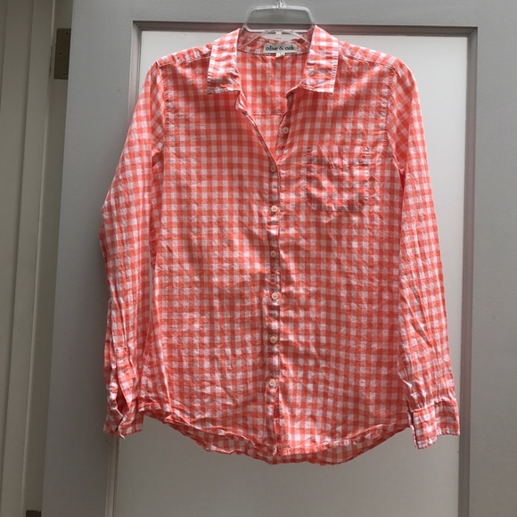 Olive and Oak peach and white button up