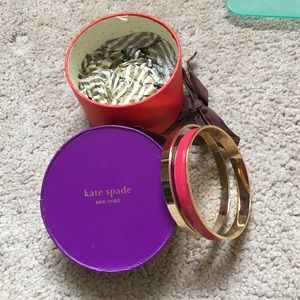 Kate Spade bangles - pink and gold