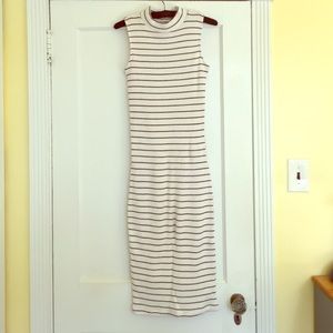 Dolan stripe sweater mock neck pencil dress
