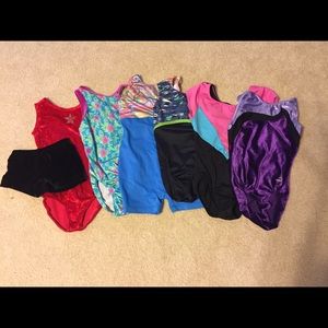 Six Child M gymnastics leotards