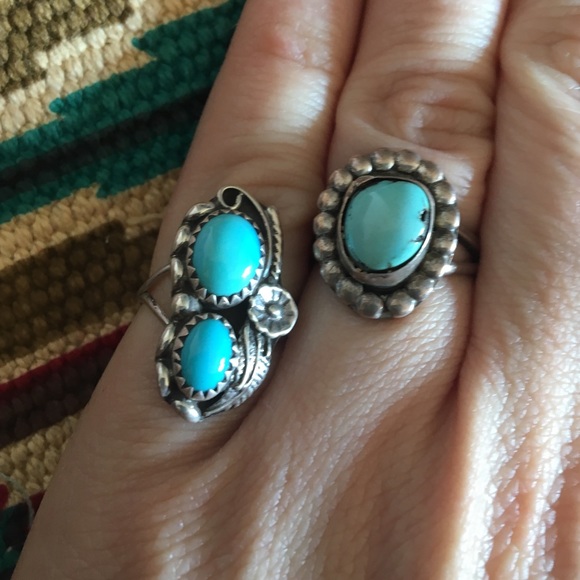 Two Stone Sleeping Beauty Silver Signed Ring 37 - Picture 2 of 4