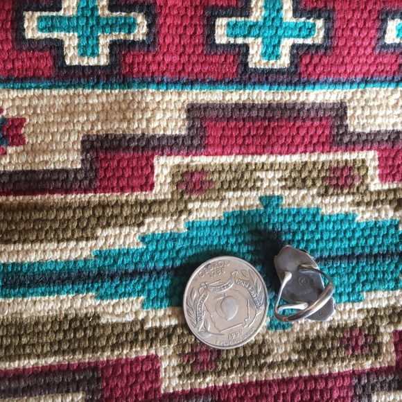 Two Stone Sleeping Beauty Silver Signed Ring 37 - Picture 3 of 4