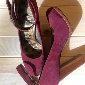 Sam Edelman Block Heel Suede Mary Jane Pumps