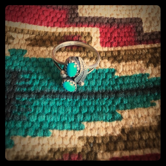 Small Two Stone Sleeping Beauty Ring 34 - Picture 1 of 4