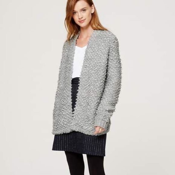 Ann Taylor Loft Gray Chunky Coatigan sz XS