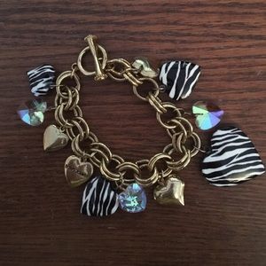 Betsey Johnson Zebra Heart Locket Bracelet