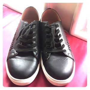 Faux leather lace up shoes