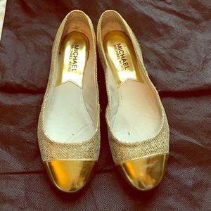 Gold Michael Kors Flats