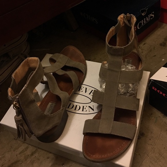 Taupe sued sandals