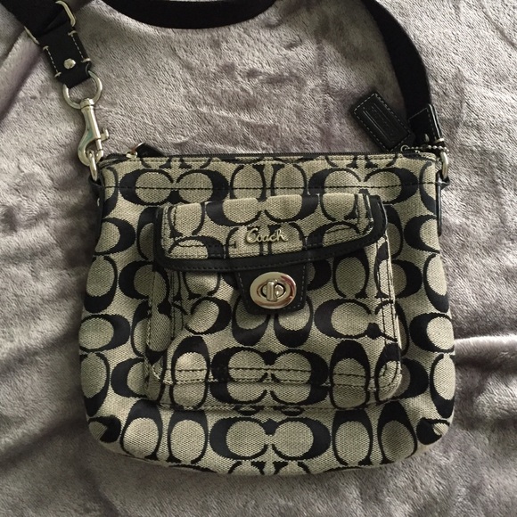 black& grey coach cross body