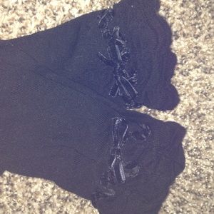 Maurice's Black Boot Socks with Bow