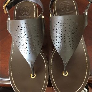 Tory Burch chocolate wedge sandals