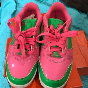 Nike hot pink and green air prestige