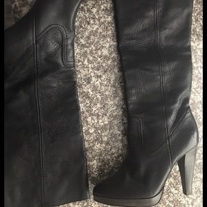 Frye tall black leather boots