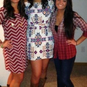 Love Culture Aztec Print Short-Sleeve Dress