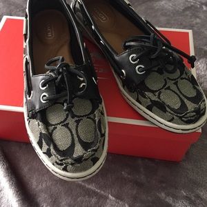 Coach slip on casual boat shoes