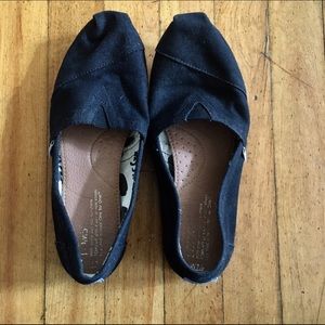 TOMS black slip ons