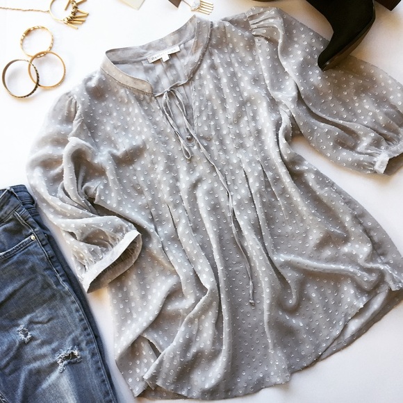 Daniel Rainn Tops - - DANIEL RAINN - Sheer Peasant Blouse