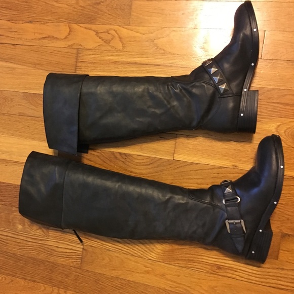 Kensie Girl Black Biker Boots - Picture 2 of 4