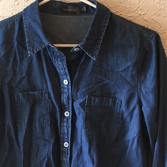 Dark wash chambray shirt