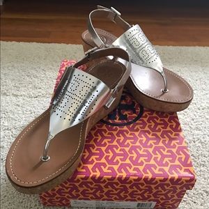 Tory Burch Landon-Metallic Wedges