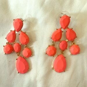 Matte Coral/Pink Dangle Earrings