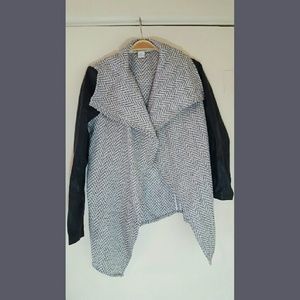 Nordstrom Herringbone Asymmetrical Open Cardigan