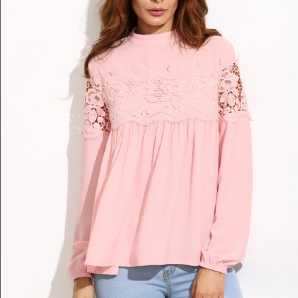 Pink lace babydoll top