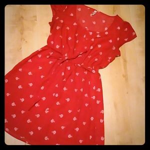 Red bicycle dress. Retro modcloth style.