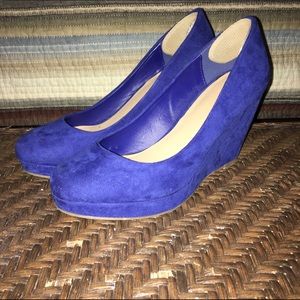 Blue Wedge Shoes