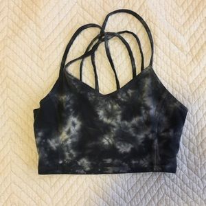 tie dye cross back crop top