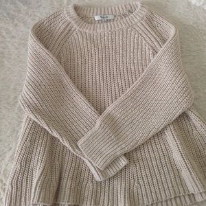 Madewell cropped sweater in oatmeal!