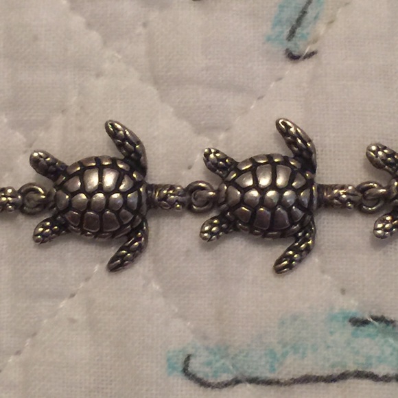 Solid Sterling Silver Turtle Bracelet - image 3