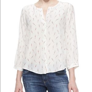 Joie silk blouse with champagne flute print