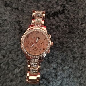 Rose gold Geneva watch