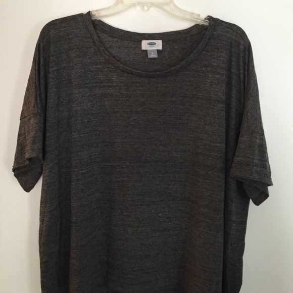Charcoal Grey slouch top with high/ low hem size L