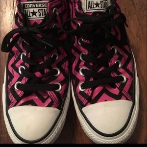 Converse Black & Hot Pink Chevron Sneaker sz 7