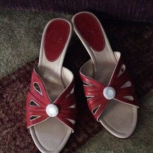 Cute Cole Haan low wedged sandals