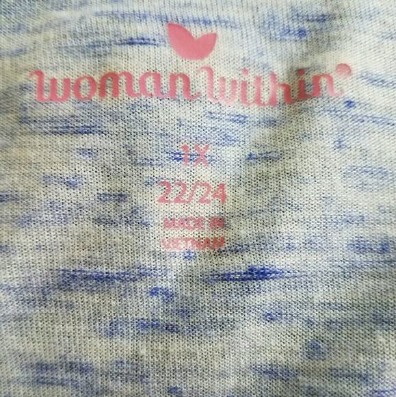 Long sleeve blue and white top