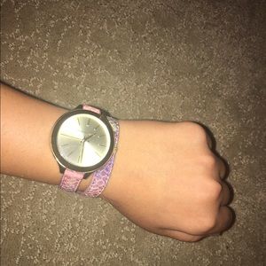 New-used Michael kors leather wrap women's watch